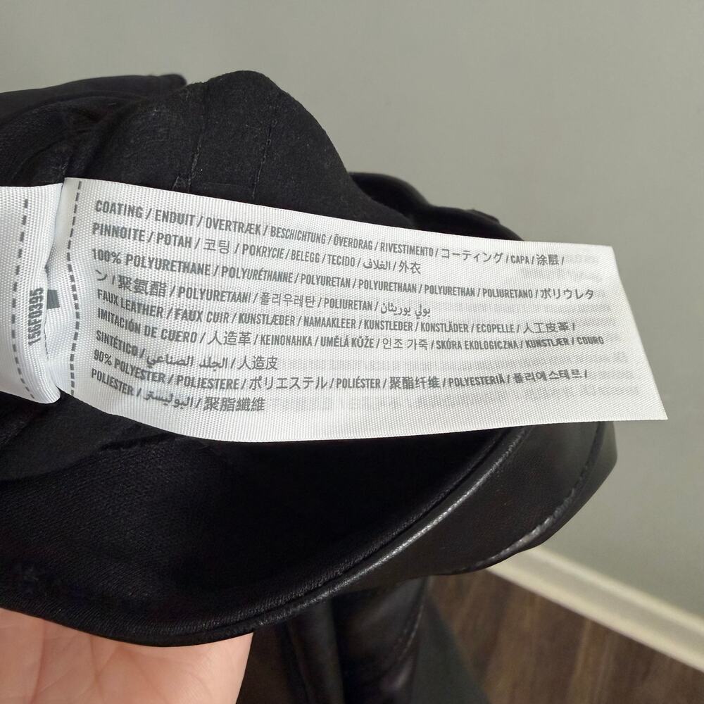 Abercrombie & Fitch Ankle Straight High Rise Vegan Leather Pants in Black 6/28 - Picture 7 of 15